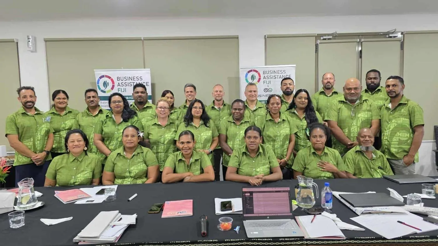 Business Link Pacific approved advisors gathered at a Business Assistance Fiji session.